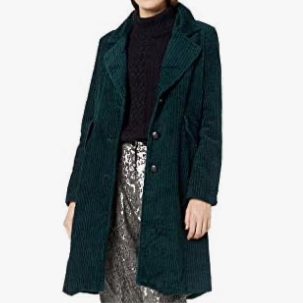 Trench Coat STEVE MADDEN Jacket Cotton Dark Green Corduroy Size X Large  XL
